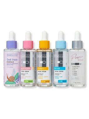 Global Beauty Care Facial Serum Set - 5pk Snail Mucin, Vit C, Peptide & More